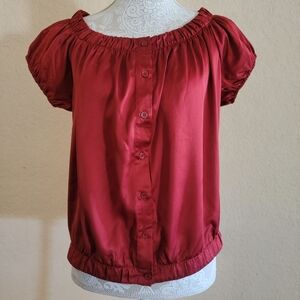 The Limited Satin Peasant Blouse Sz S